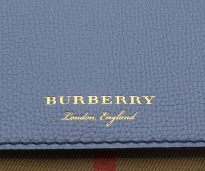 Burberry Check and Leather Hampshire Crossbody Bag in Slate Blue