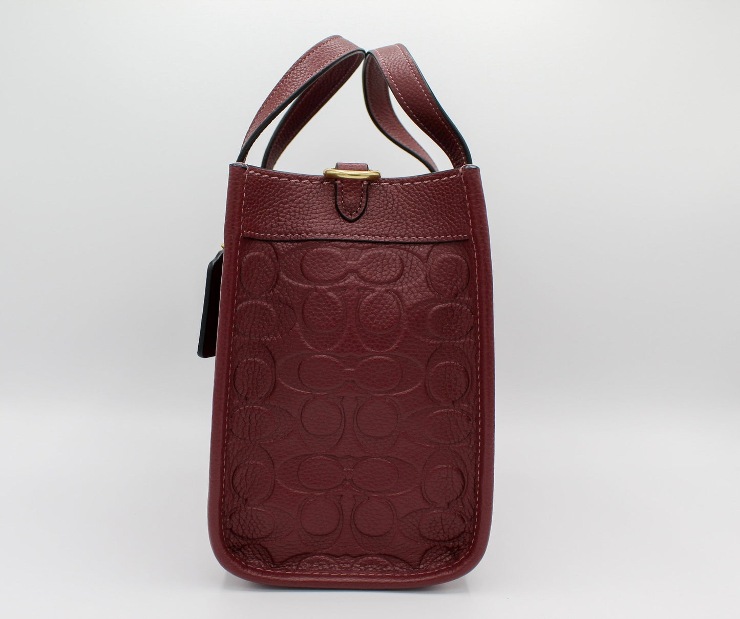 Coach Field Tote 22 In Signature Leather - Brass/Wine