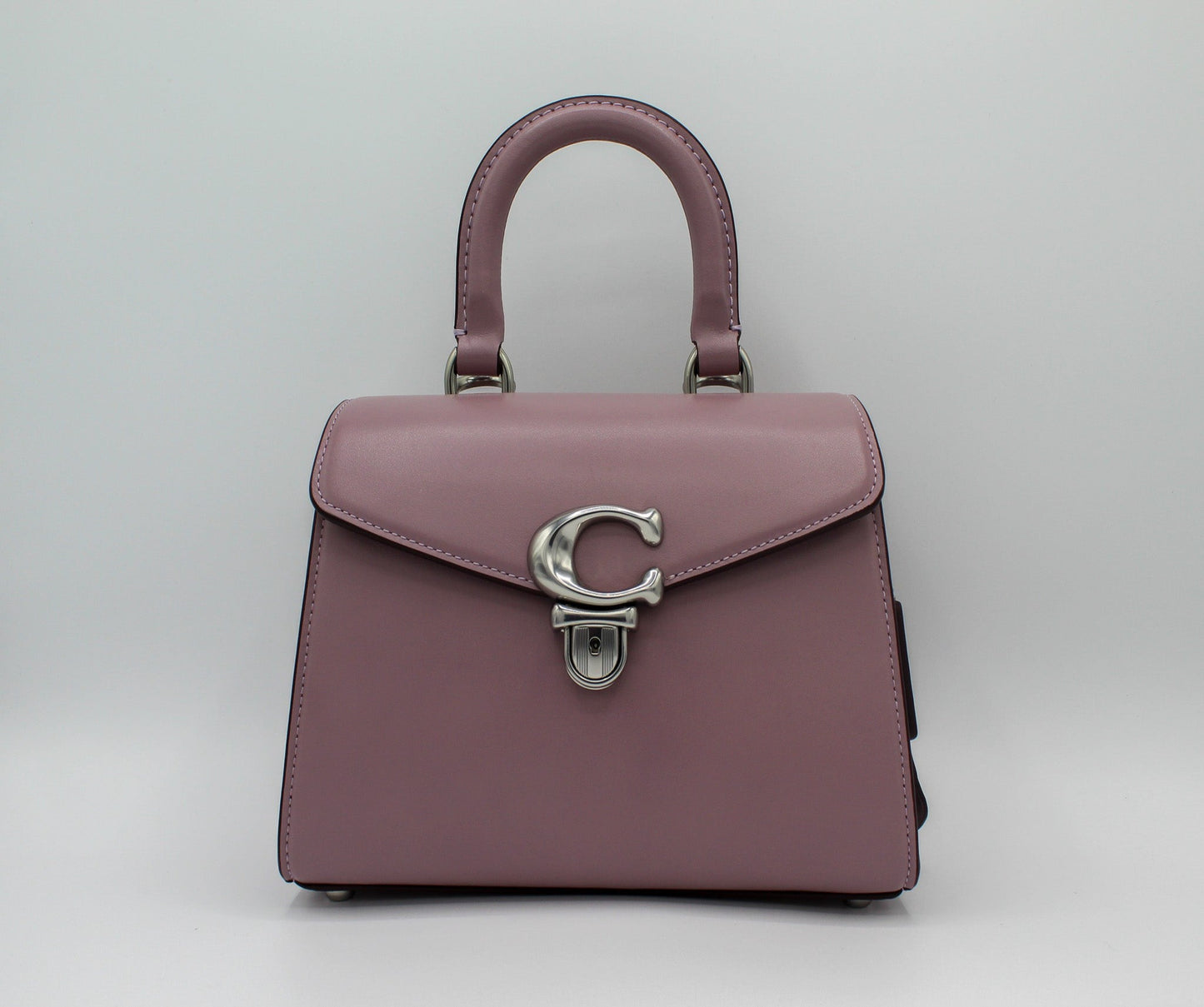 Coach Sammy Top Handle 21 in Silver/Faded Purple